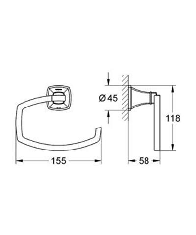 Grandera Tuvalet Kağıtlığı Krom