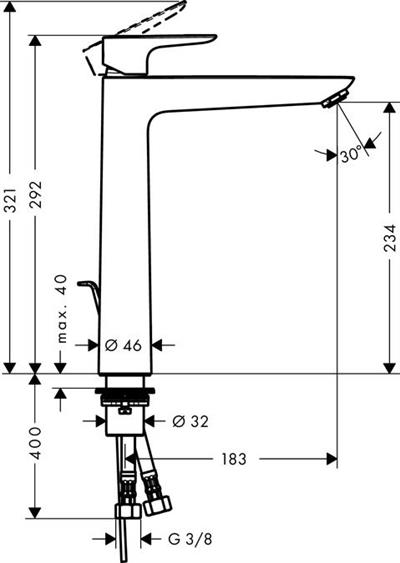 Hangrohe Talis E 240 Lavabo Bataryası 240, Kumandalı