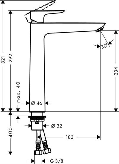 Hangrohe Talis E 240 Lavabo bataryası Kumandasız