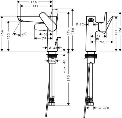 Hangrohe Talis E Tek Kollu Lavabo Bataryası 150 Kumandalı