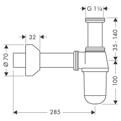 Hazneli Sifon G11/4 Krom