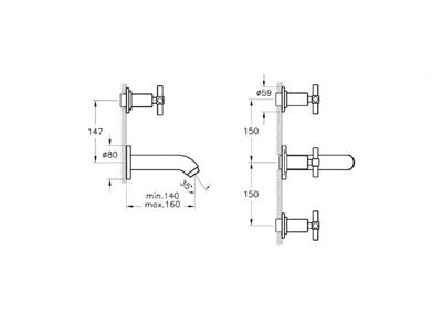 Juno Ankastre banyo bataryası (sıva üstü grubu) altın
