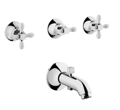 Juno Classic Ankastre banyo bataryası (el duşu çıkışlı-sıva üstü grubu) krom