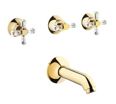 Juno Crystals from Swarovski Ankastre banyo bataryası (sıva üstü grubu) altın