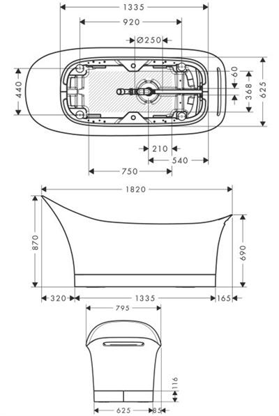 Küvet 1800 mm Beyaz