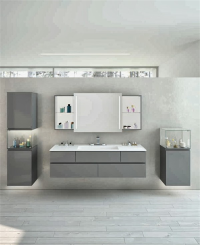 Memoria 120 cm Banyo Takımı Metalik Gri