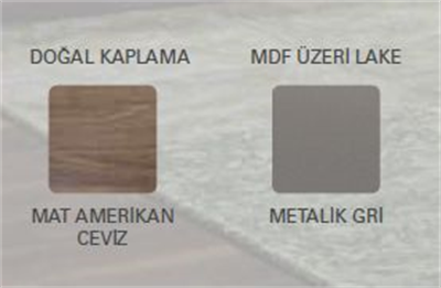 Memoria Boy dolabı Vitrinli 40 cm Metalik Gri