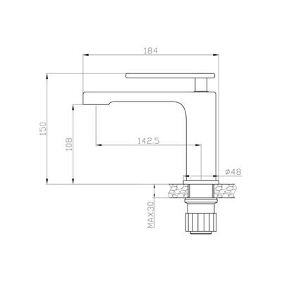 NEWARC 671525 ZETA LAVABO BATARYASI SİYAH