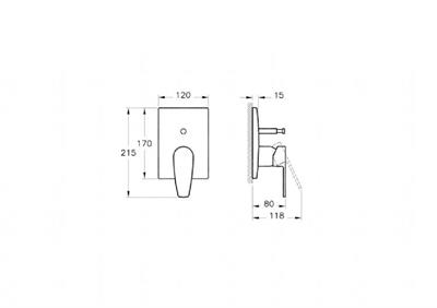 Q-Line Ankastre banyo bataryası (sıva üstü grubu) krom