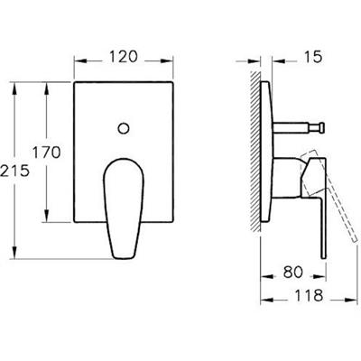 Q-Line BluEco Ankastre banyo bataryası (sıva üstü grubu) krom