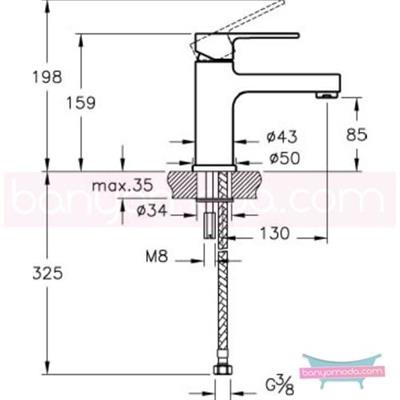 Q-Line Lavabo bataryası krom