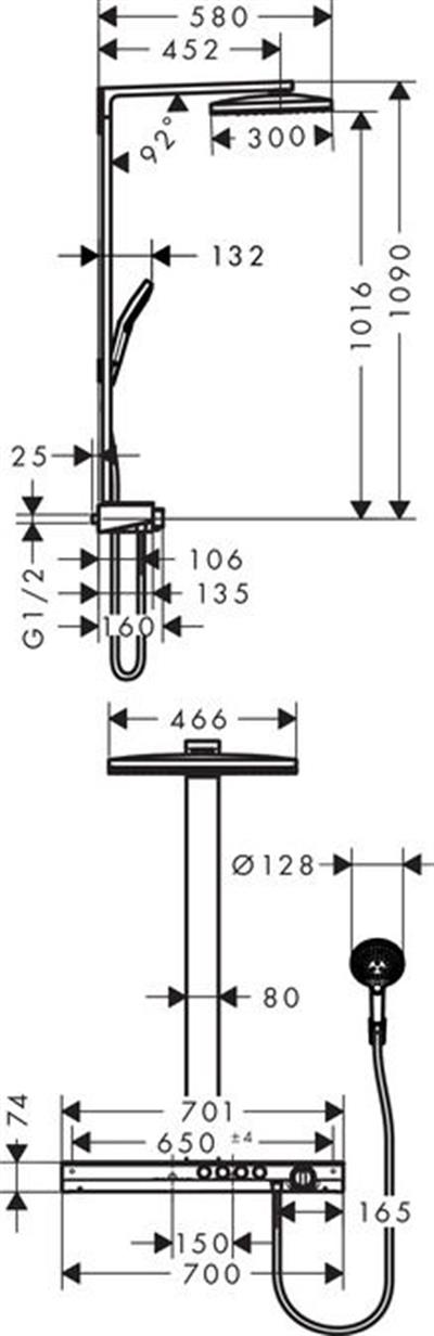 RAİNMAKER SELECT 460 3 JET DUŞ KOLONU BEYAZ KROM
