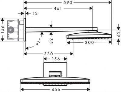 RAİNMARKER SELECT 460 3 JET TEPE DUŞU DİRSEK İLE BEYAZ KROM