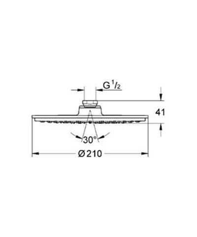 Rainshower Cosmopolitan 210 Tepe Duşu 1 Akışlı Krom