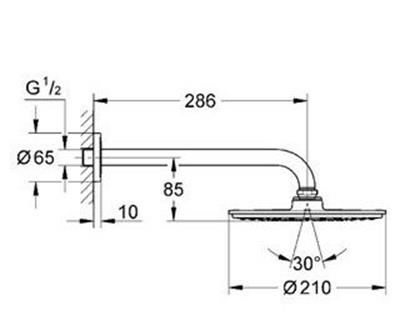 Rainshower® Cosmopolitan 210  Tepe duşu seti 286 mm 