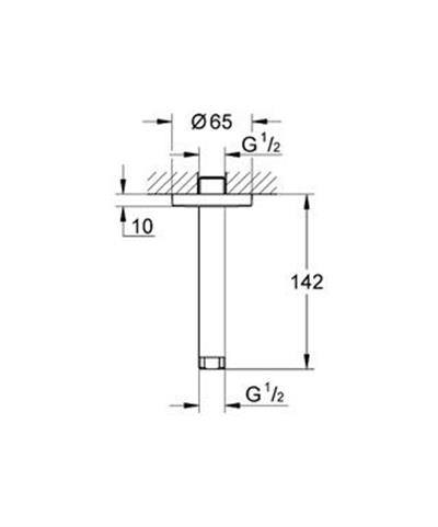 Rainshower Duş Başlığı Dirseği 142 mm Krom