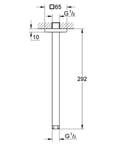 Rainshower Duş Başlığı Dirseği 292 mm Krom