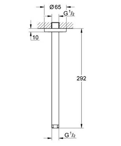Rainshower Duş Başlığı Dirseği 292 mm Krom