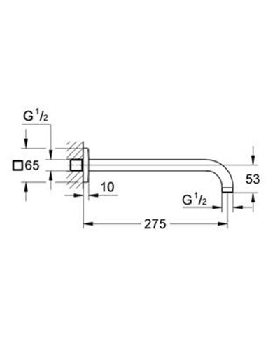 Rainshower Duş Başlığı Kolu 275 mm Krom