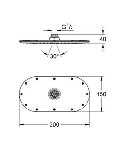 Rainshower Veris 300 Tepe Duşu 1 Akışlı Krom