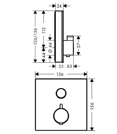 Shower Select Glass ShowerSelect glass Termostatik Batarya Ankastre 1 çıkış için