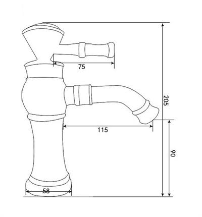 Topkapı Lavabo Armatürü Altın