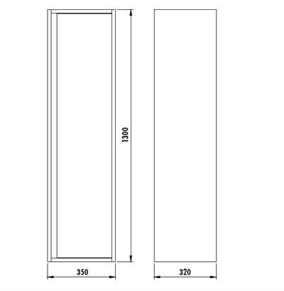 Creavit Verti Boy Dolabı 130 cm Açık Meşe  