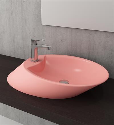 Vessel 1021-032-0126 Batarya Banklı Çanak Lavabo 72 cm Mat Somon
