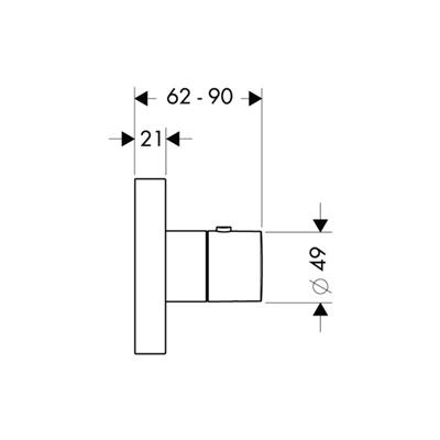Yüksek Debi Ankastre Termostat 12 x 12 Krom