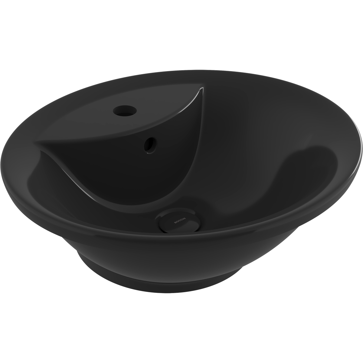 Verona Batarya Banklı Tezgah Üstü Lavabo 50 cm Parlak Siyah 1046-005-0135