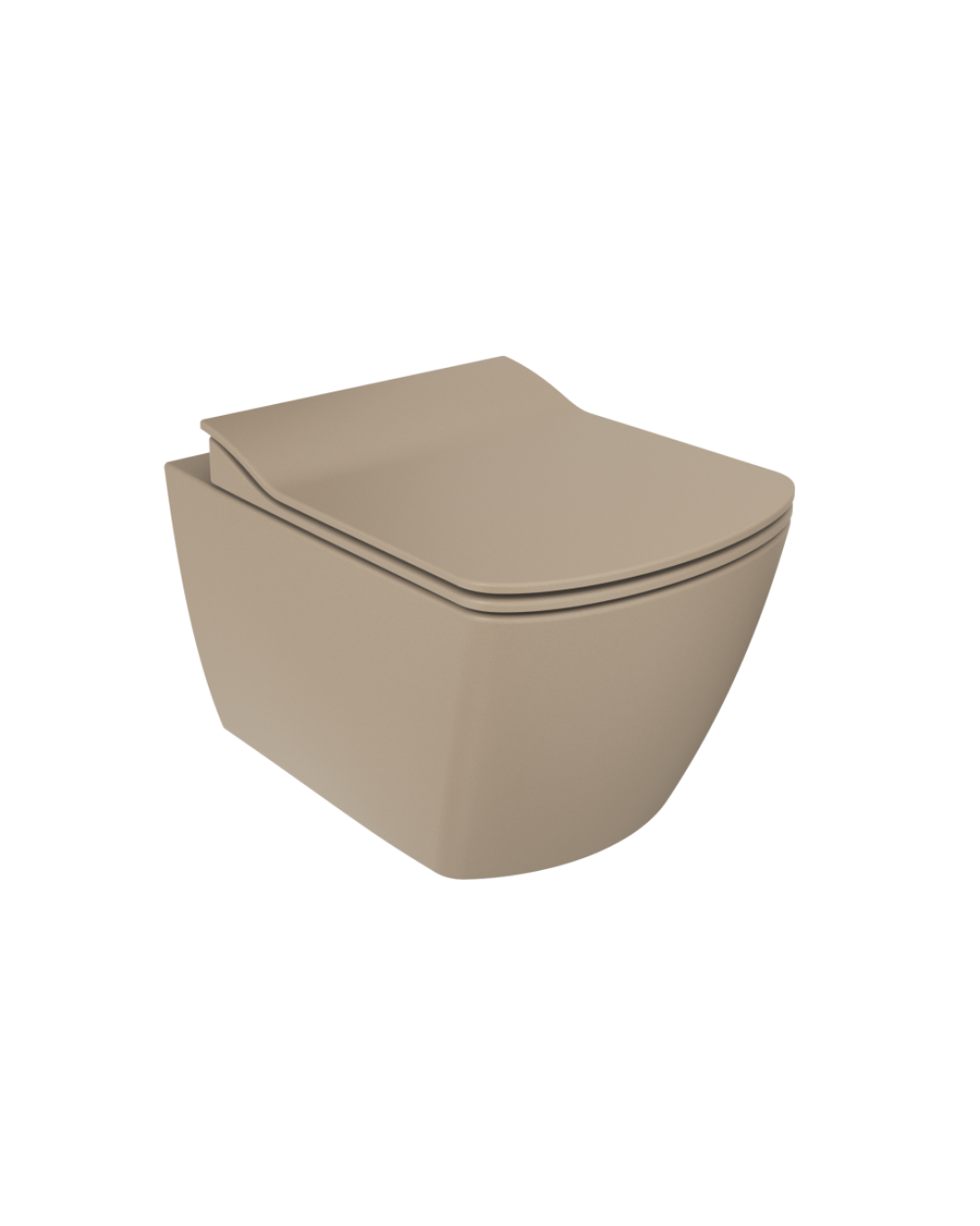 Creavit Elegant Rim-off Kanalsız Duroplast Yavaş Kapanan Klozet Kapaklı Mat Cappucino Set Mat Cappucino EG321-00CM00E-0000