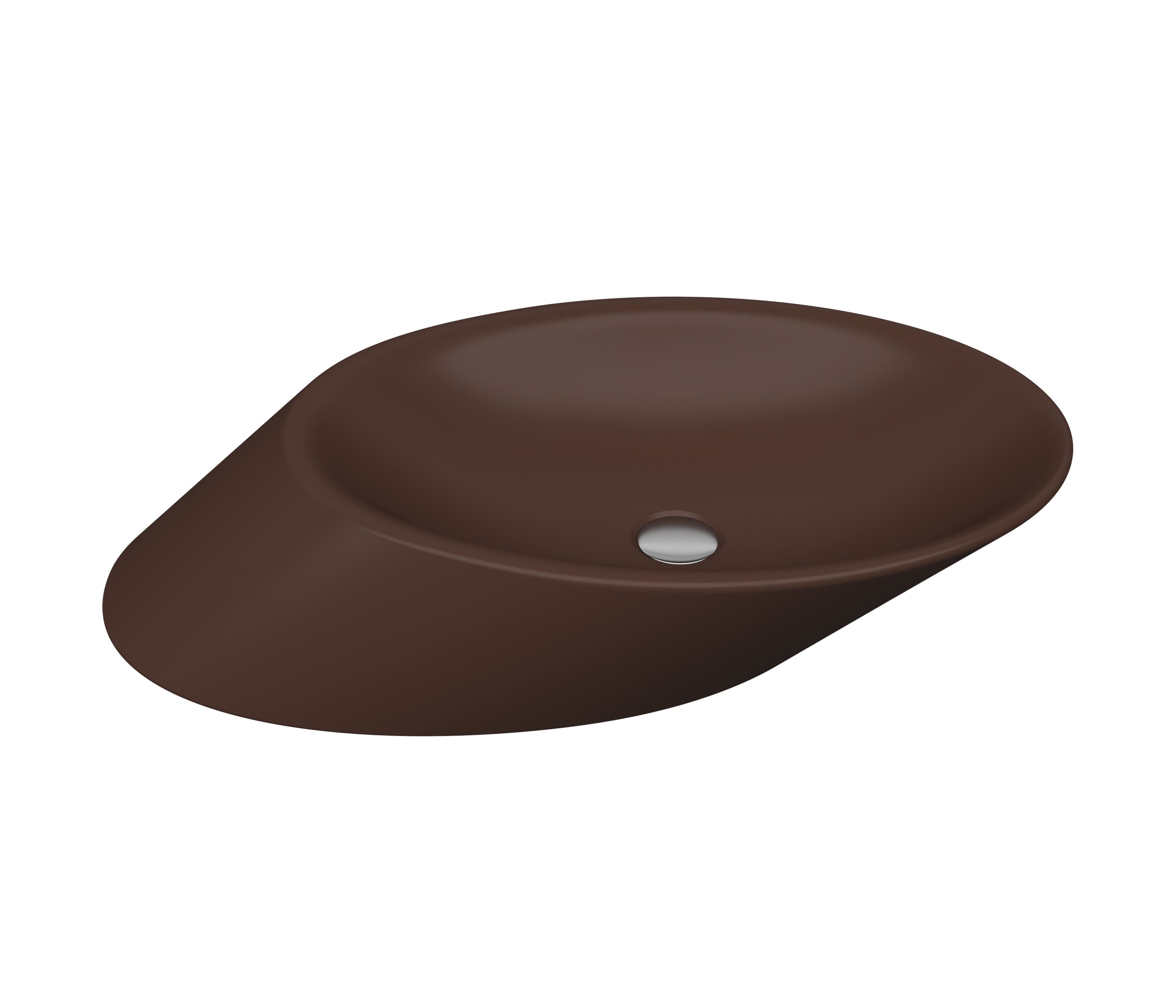 Bocchi 1013-025-0125 Vessel Yatay Çanak Lavabo 72 cm Mat Kahve