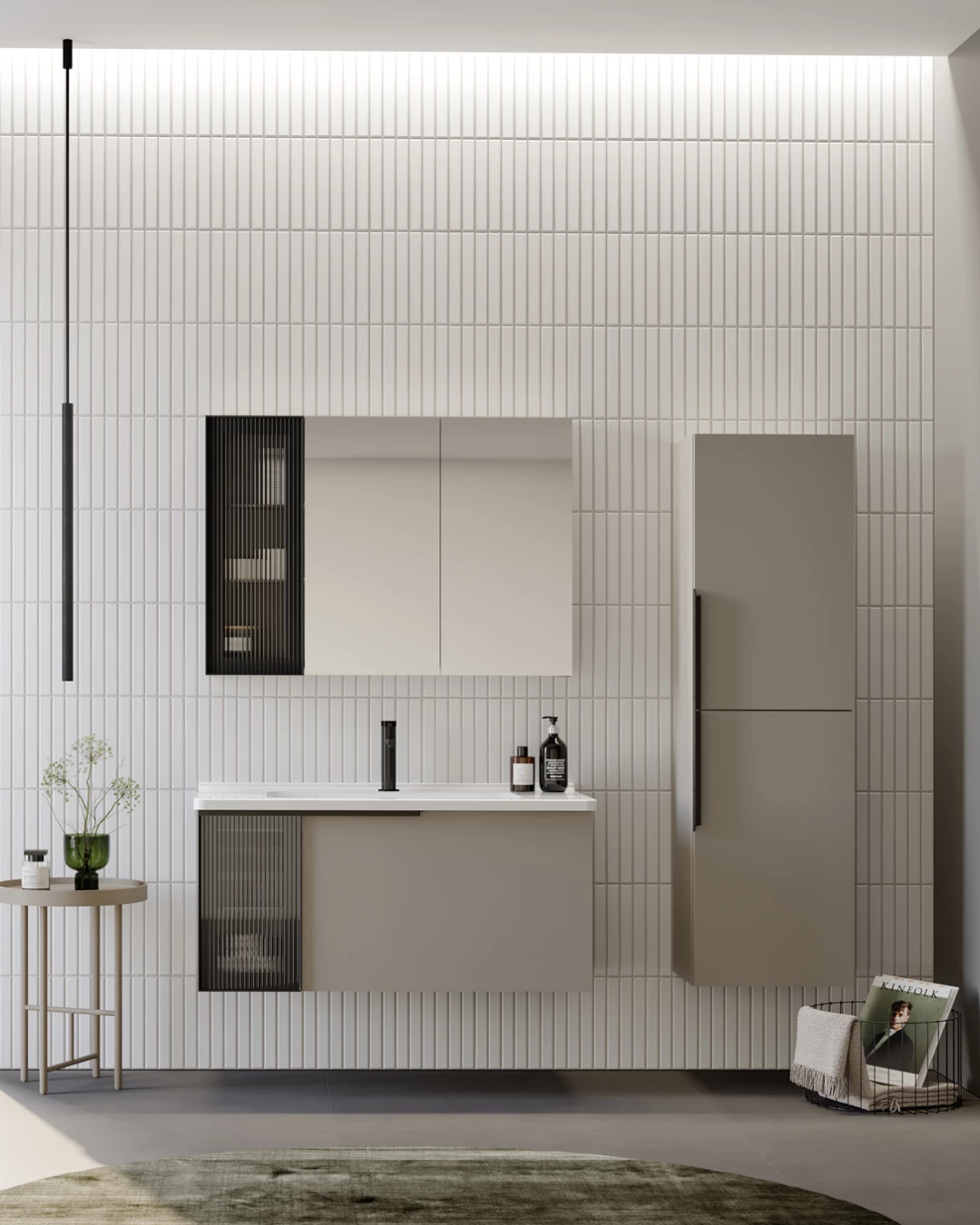 Orka Pure 80 cm Banyo Dolabı Takımı Vizon