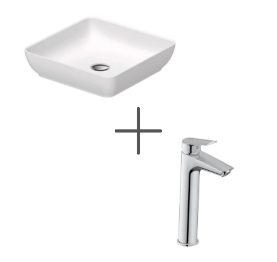 Duravit Sivida Çanak Lavabo 40 cm Mat Beyaz Ve No.1 Lavabo Bataryası, Large