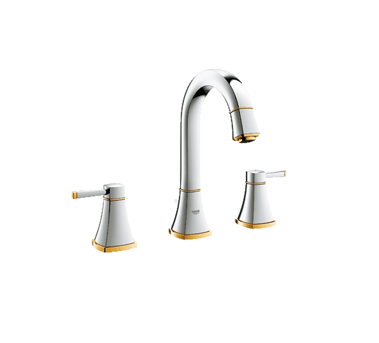 Grandera Üç Delikli Lavabo Bataryası Krom/Altın