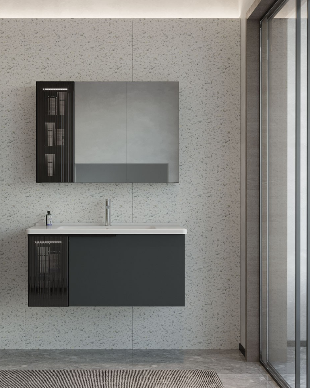 Orka Pure 80 cm Banyo Dolabı Takımı Gri