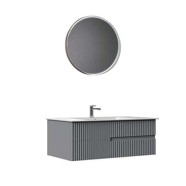 Orka Moonlight 120 CM Banyo Dolabı Takım Mat Gri