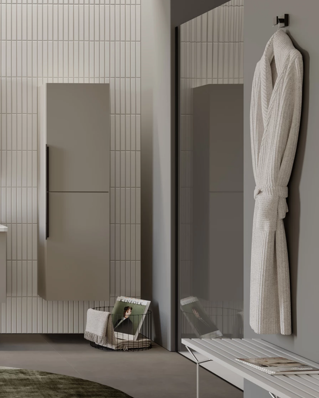 Orka Pure 40 cm Banyo Boy Dolabı Vizon