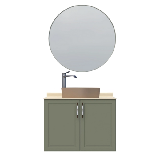 Creavit Perra Lavabo Dolabı Kapaklı Zeytuni 80 cm