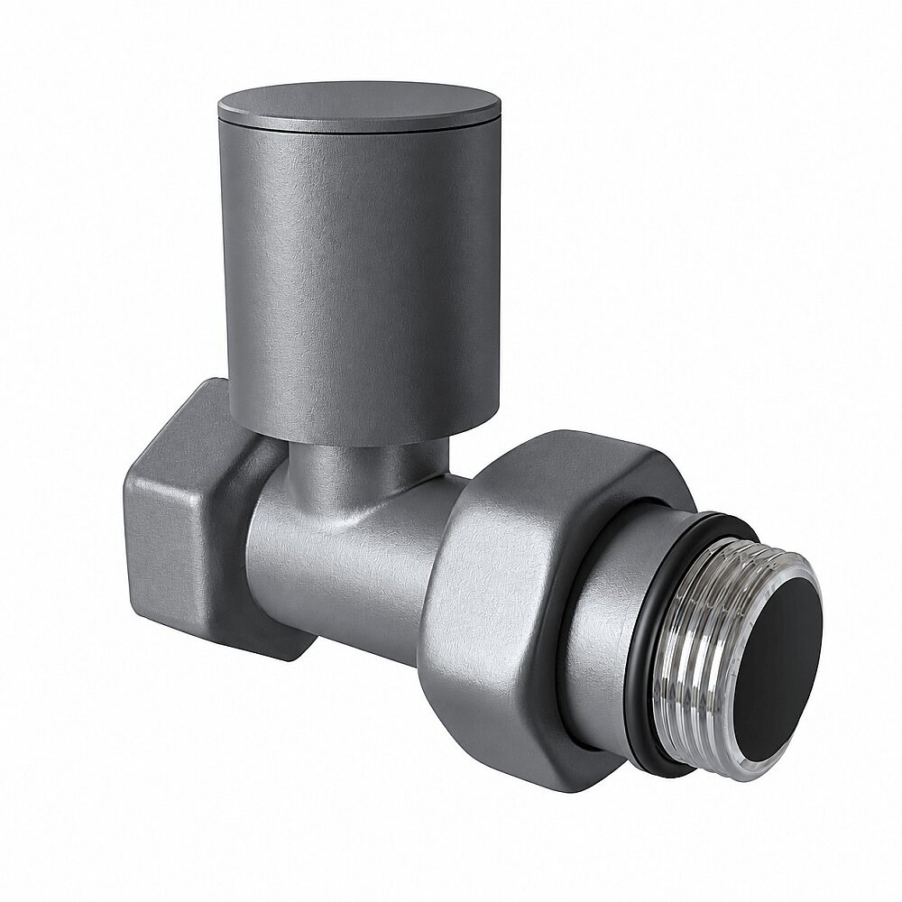 Radyatör Vanası 1/2'' Antrasit Düz (Metal Volanlı)
