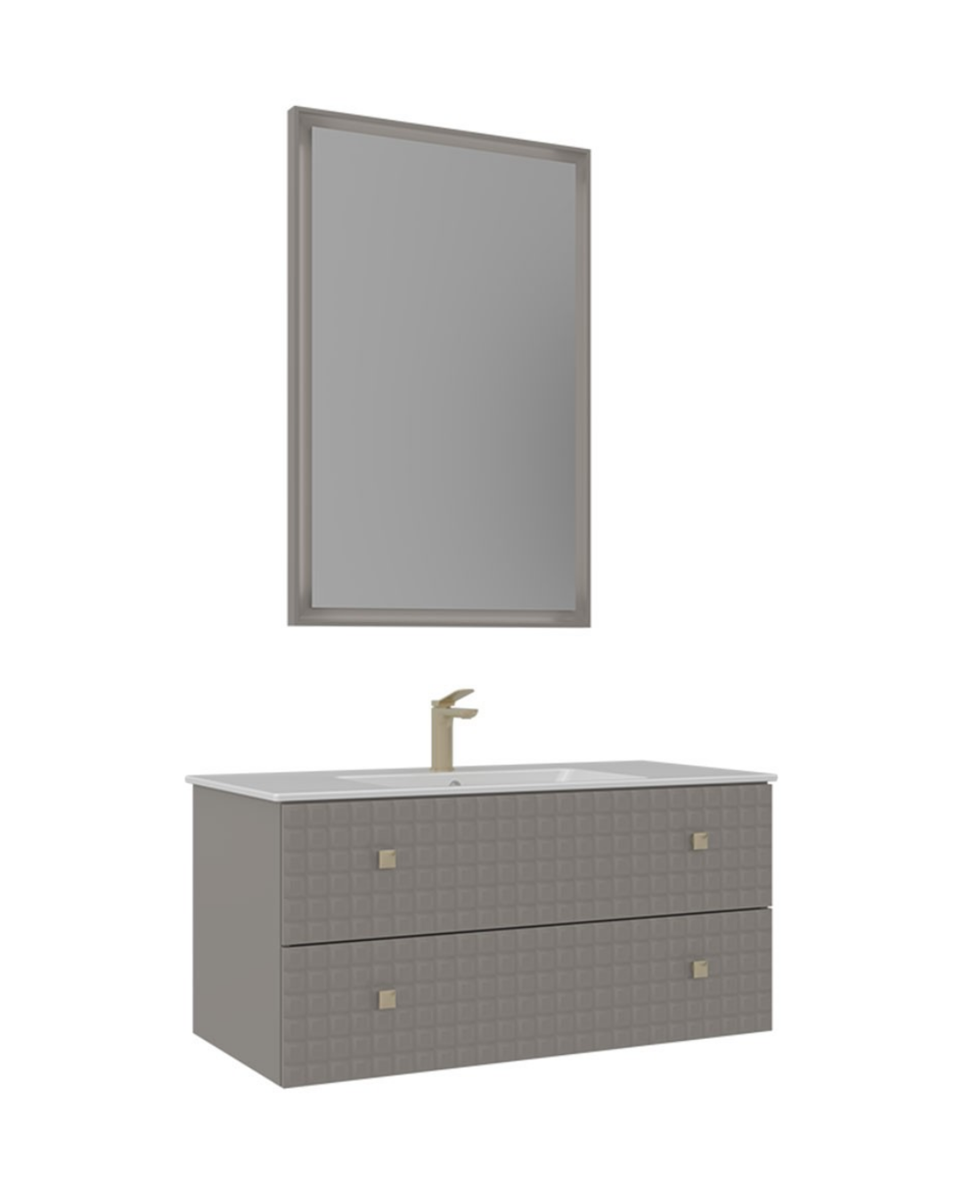 Orka Lipari 100 cm Banyo Dolabı Takımı Mat Vizon