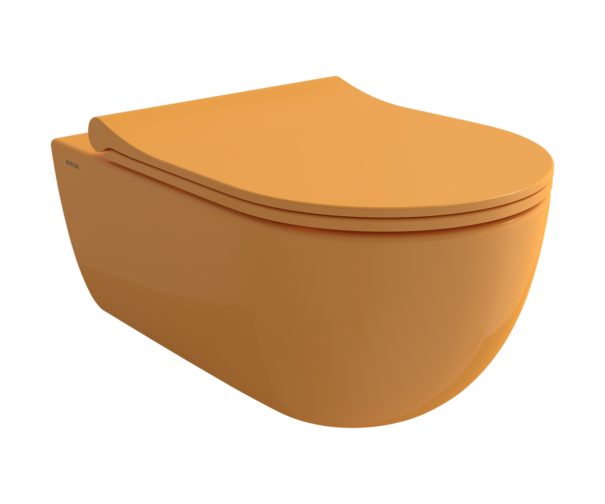 Bocchi 1416-021-0128 V-Tondo Rimless Asma Klozet ve Kapağı P. Mandalina Sarısı