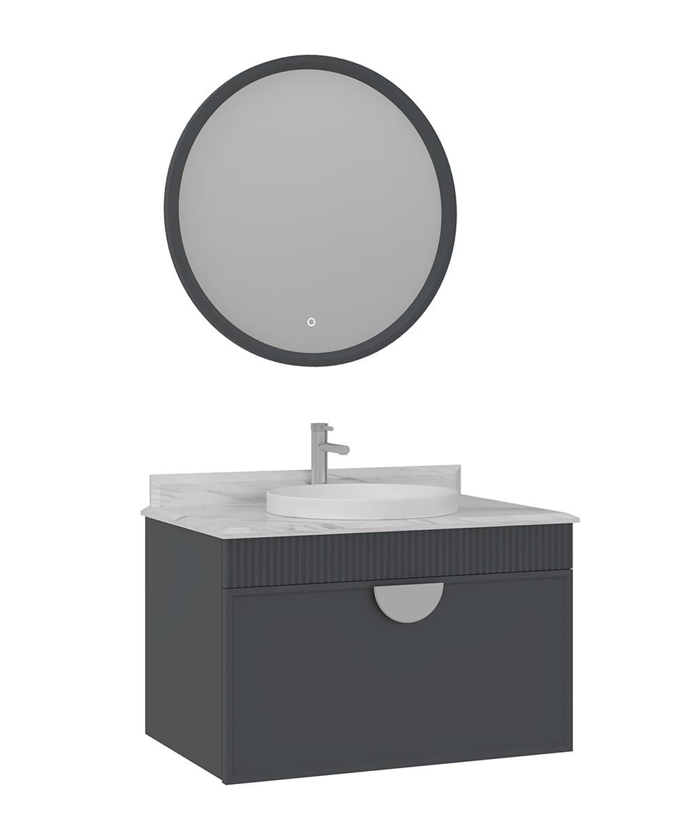 Orka Molino 80 cm Banyo Dolabı Takımı Mat Antrasit