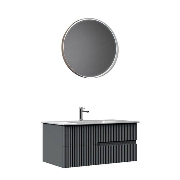 Orka Moonlight 90 CM Banyo Dolabı Takım Mat Antrasit