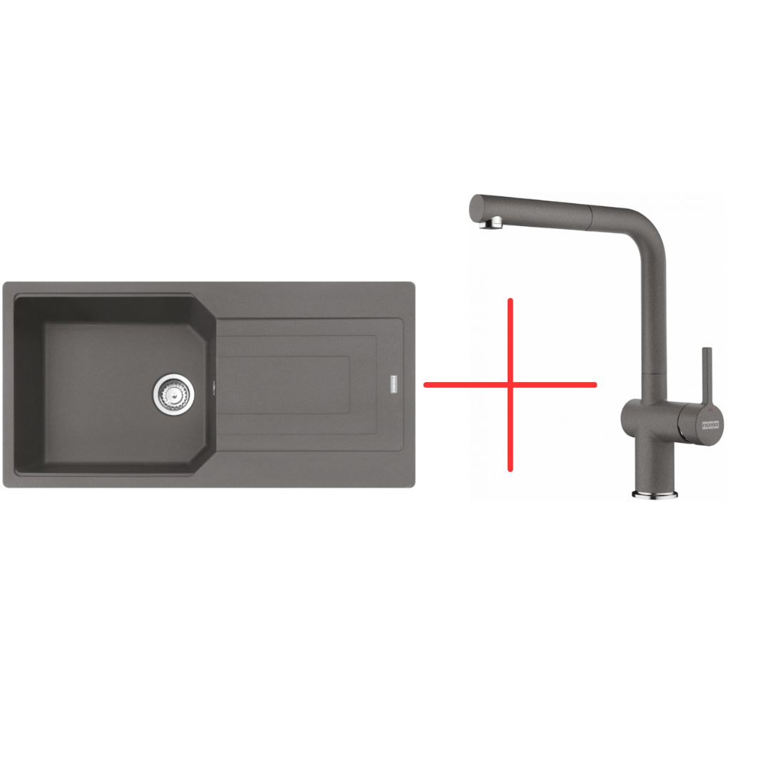 Franke Urban Ubg 611-100 Tek Gözlü Grani̇t Evi̇ye Ve Active Plus Doccia 2.0 Armatür