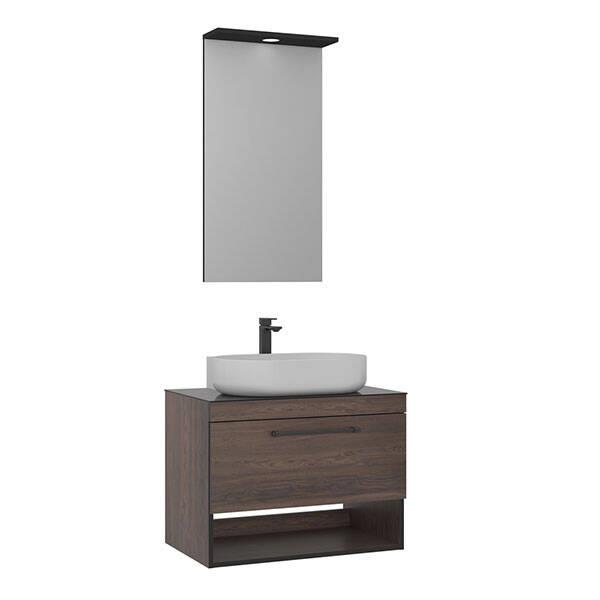 Orka Knidos 90 cm Spot Aynalı Takım Navaro-Koyu Meşe