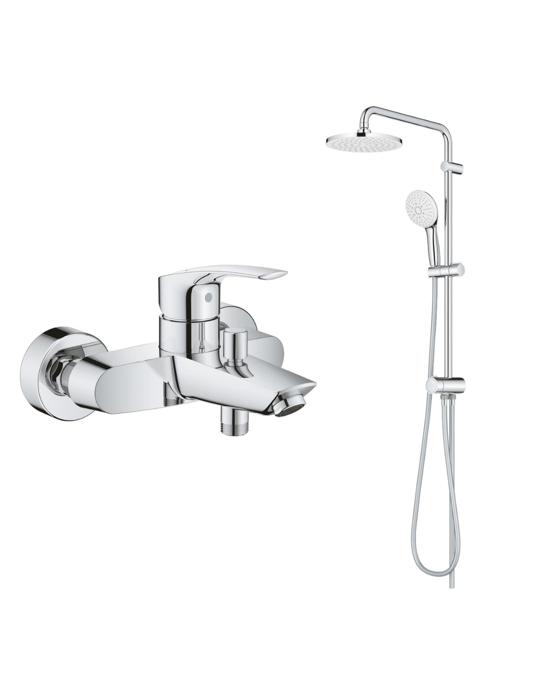 Grohe New Tempesta 200 Duş Sistemi + Banyo Bataryası Seti (Tepe Duş + El Duşu – Komple Set)