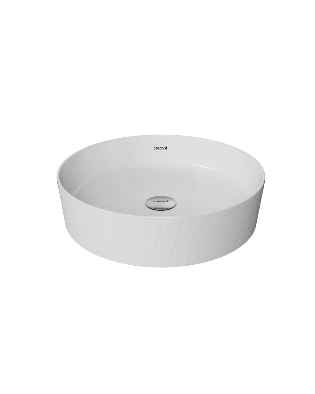 Creavit LP140 Loop Yuvarlak Çanak Lavabo Ø40 cm Selçuklu Rölyef Uygulamalı