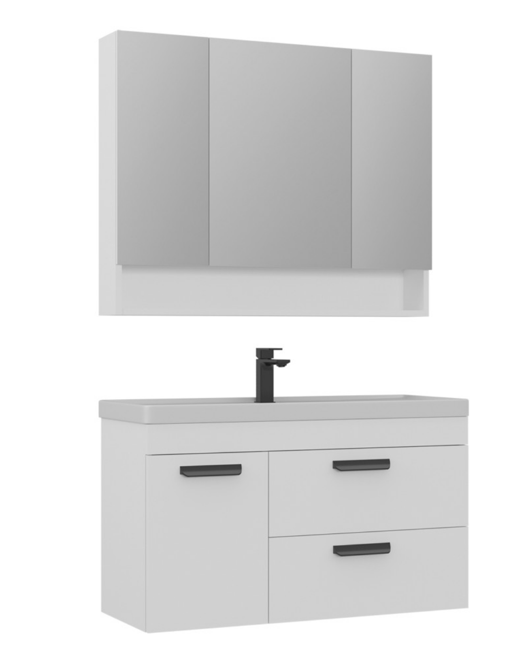 Orka Nova 100 CM Banyo Dolabı Takım Parlak Beyaz