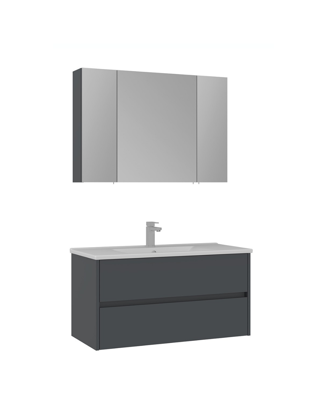 Orka Side 100 CM Banyo Mobilyası Takımı Mat Antrasit